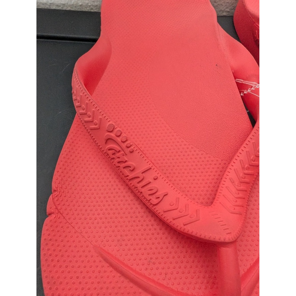 Archies Arch Support Men 15 Flip Flops Coral Red Orthotic Sandals NEW Recovery - Picture 10 of 12